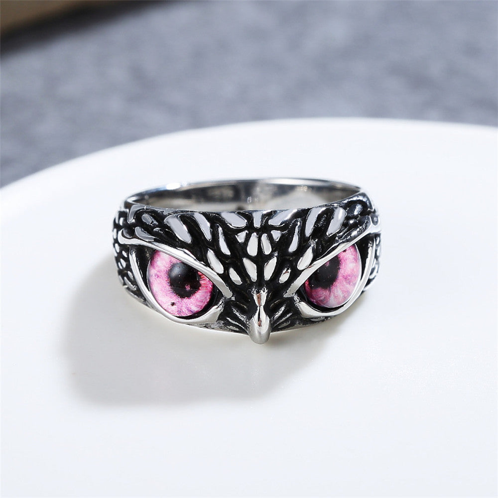 Personalized Retro Halloween Owl Titanium Steel Ring