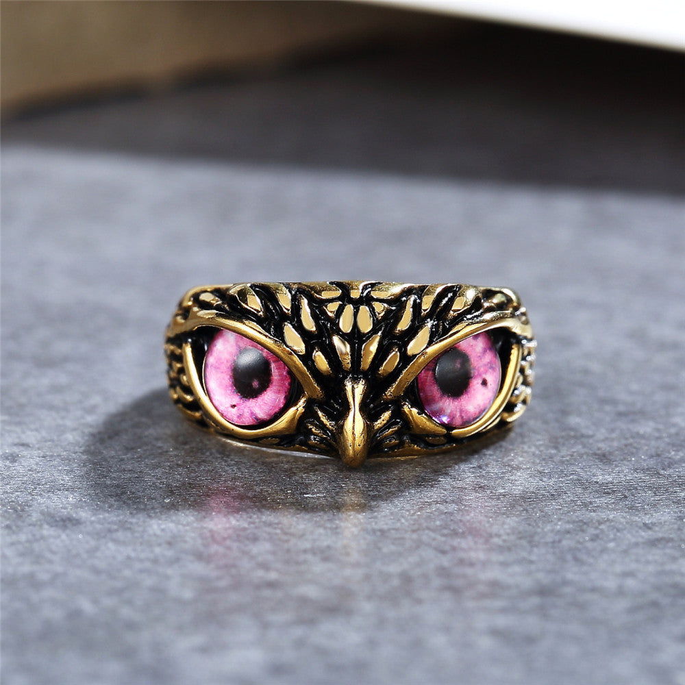 Personalized Retro Halloween Owl Titanium Steel Ring