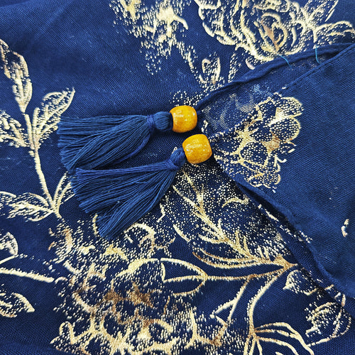 Gold-foil Tassel Shawl Women's Jacket